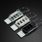 Nest Cell Culture Chamber Slides, 2 well w/glass slide, Black, 4.55 cm2, 1.2-2.5ml, 6/pk, 12/cs