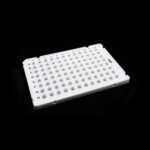 0.1ml 96 Well PCR Plate, Semi Skirt, White, A1 notch, 25/pk, 100/cs