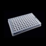 0.1ml 96 Well PCR Plate, Full Skirt, Clear, H1 notch, 25/pk, 100/cs