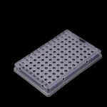 0.1 mL 96 Well PCR Plate, Full Skirt, Clear, H1 Notch, Sterile, 5/bag, 25/pk, 100/cs