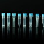 2.0 mL Self-Standing Vials,  Natural Color Caps, External Thread,  Hinged Cap with Sealing Ring, Sterile, 50/pk, 500/box, 2000/cs