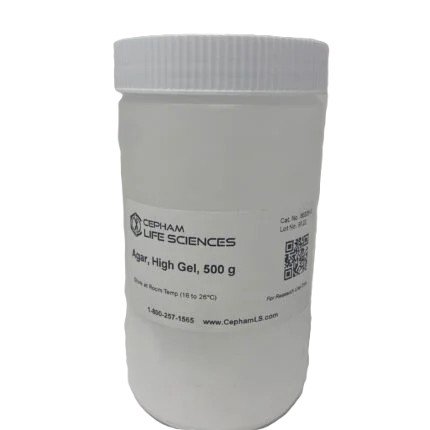 White screw-cap lab reagent bottle labeled by Cepham Life Sciences (product name visible on label) 500 g container