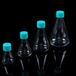 125ml PETG Erlenmeyer Flask, Flat base, Plug Seal Cap, Sterile,1/pk, 24/cs