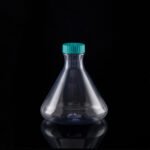 3L PC Conical Erlenmeyer Flasks, Flat Base, Vent Filter Cap, Sterile, 1/pk, 4/cs
