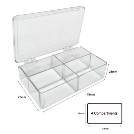 MultiBox?, 4 compartments, 32 x 53 x 28mm each (11/4 x 2 5/16 x 11/8 in.), for various gels