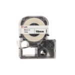 18mm lab tape, white w/ black print