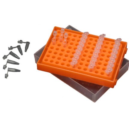 Rack, PCR, 96x0.2mL, with lid, Rainbow