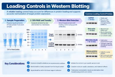 Loading control antibody selection for Western blotting showing GAPDH, beta-actin, tubulin, and histone controls