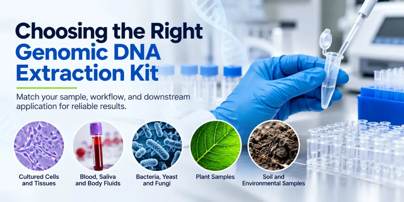 Choosing the right genomic DNA extraction kit for different sample types and research applications